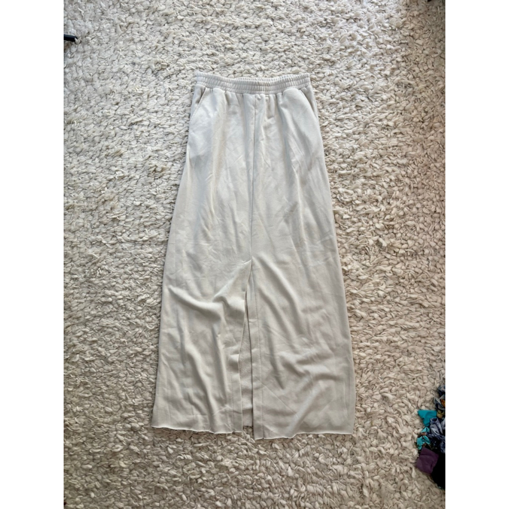 Women's Blue Rain Beige Maxi Skirt M Poly Cotton Terry